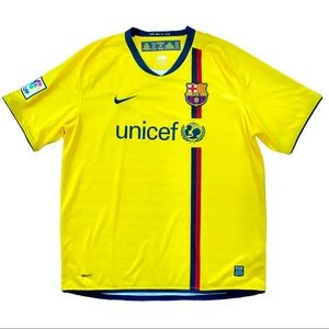 2008-2010 FC UNICEF Barcelona Barca Away Soccer Jersey NIKE DriFit size XL